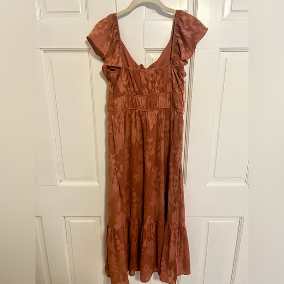 Joie Blush Pink V-Neck Midi Dress Flutter Sleeve Petite XSmall - Picture 2 of 7